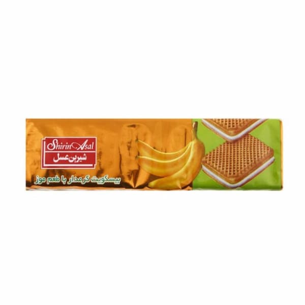 بیسکویت کرم دار موزی شیرین عسل 120 گرمی