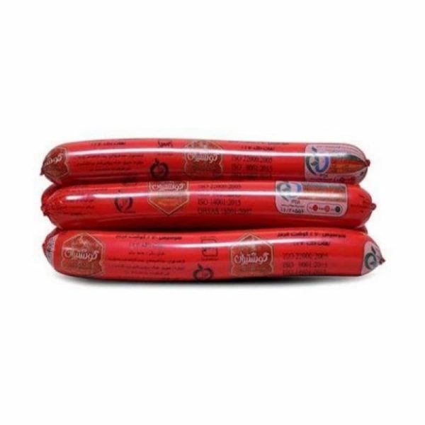 سوسیس هات‌داگ 70درصد گوشت قرمز گوشتیران 2 عدد(حدود 220گرم)
