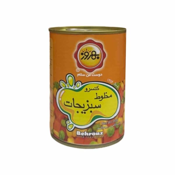 کنسرو مخلوط سبزیجات بهروز 380 گرمی