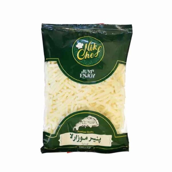 پنیر موزارلا پیتزا رنده شده نیک‌شف 500 گرمی