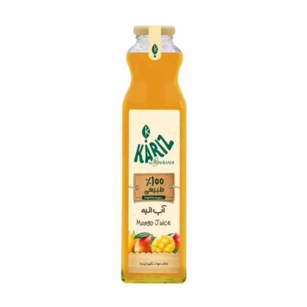 آبمیوه انبه شیشه‌ای کاریز 750 میلی‌لیتری