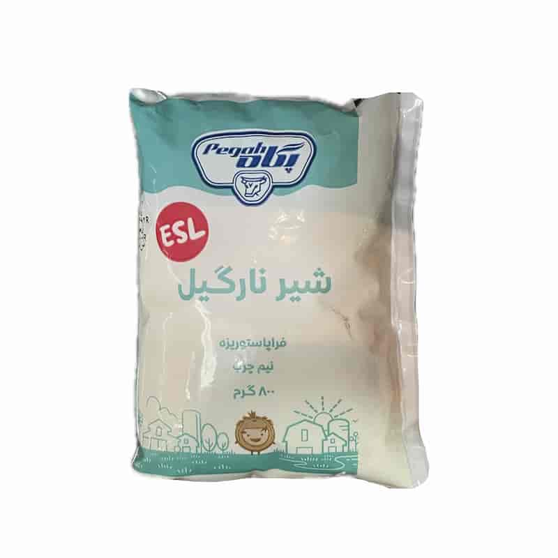 شیر نارگیل کیسه‌ای پگاه 800 گرمی
